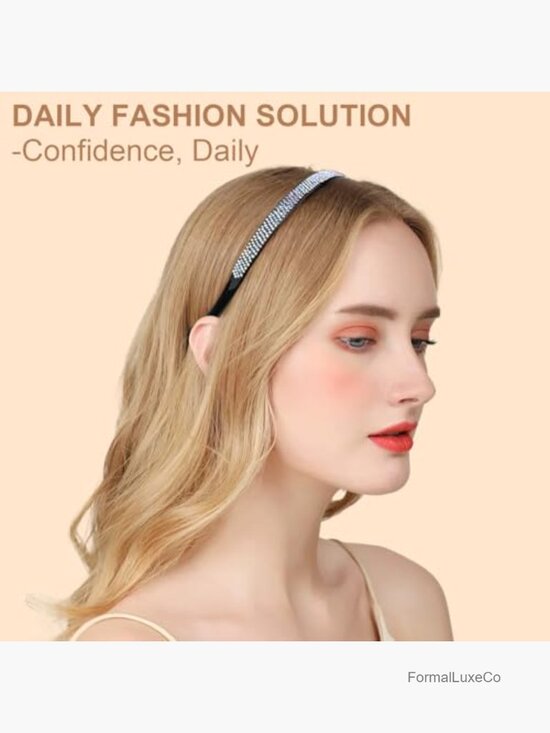 Non-Slip Glasses Headband Sparkly Diamond Hairband Comfortable Thin Headband main image 7